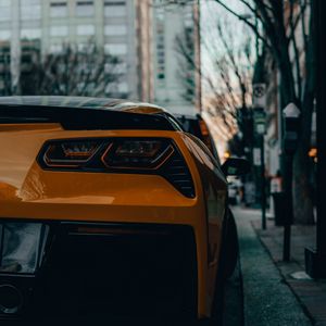 Preview wallpaper car, headlight, rear view, orange