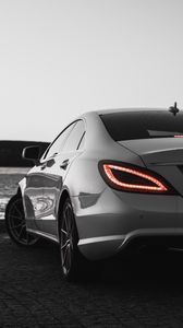 Preview wallpaper car, headlight, rear view, sports car, bw