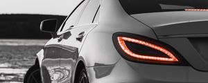 Preview wallpaper car, headlight, rear view, sports car, bw