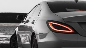 Preview wallpaper car, headlight, rear view, sports car, bw