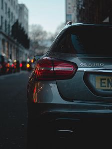 Preview wallpaper car, headlight, rear view, evening