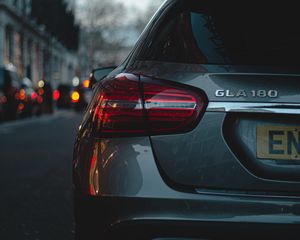 Preview wallpaper car, headlight, rear view, evening
