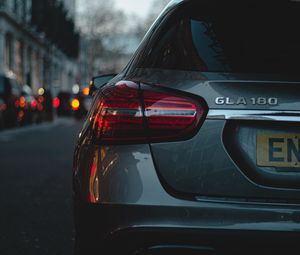 Preview wallpaper car, headlight, rear view, evening