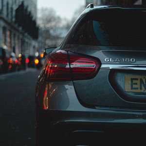 Preview wallpaper car, headlight, rear view, evening