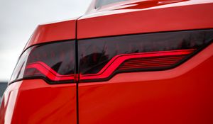 Preview wallpaper car, headlight, red, rear view, closeup