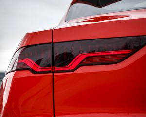 Preview wallpaper car, headlight, red, rear view, closeup