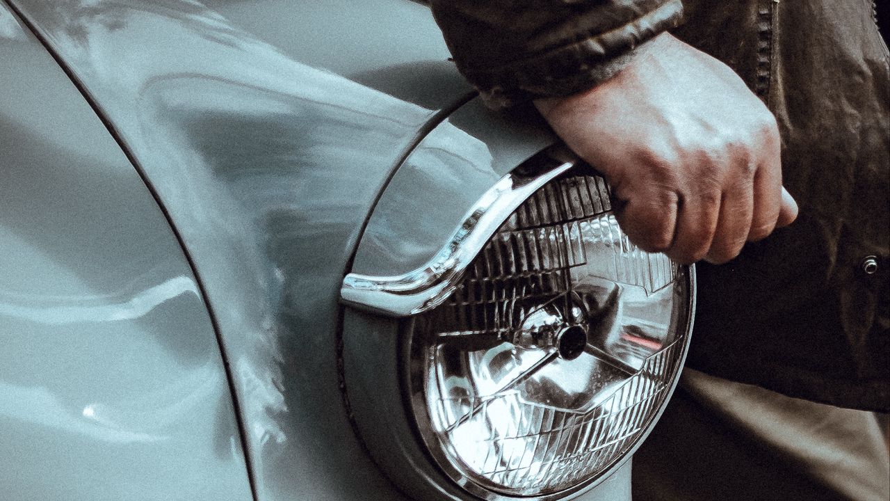 Wallpaper car, headlight, retro, hand hd, picture, image