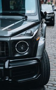 Preview wallpaper car, headlight, suv, black