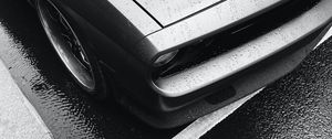 Preview wallpaper car, headlight, wet, bw