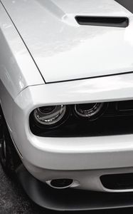 Preview wallpaper car, headlight, white, front view, close-up