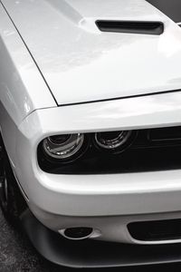 Preview wallpaper car, headlight, white, front view, close-up