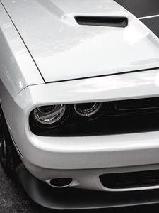 Preview wallpaper car, headlight, white, front view, close-up