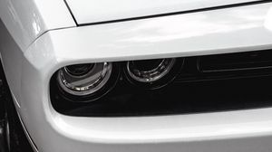 Preview wallpaper car, headlight, white, front view, close-up