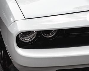 Preview wallpaper car, headlight, white, front view, close-up