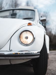 Preview wallpaper car, headlight, white, old, retro