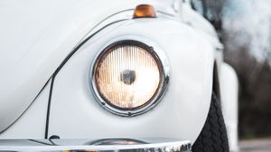 Preview wallpaper car, headlight, white, old, retro