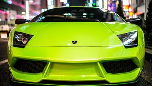 Preview wallpaper car, headlights, lamborghini