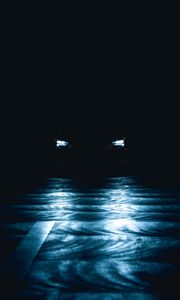 Preview wallpaper car, headlights, light, dark