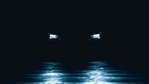 Preview wallpaper car, headlights, light, dark