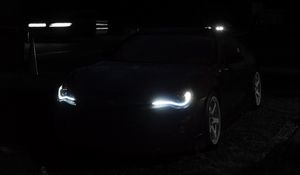 Preview wallpaper car, headlights, night, dark