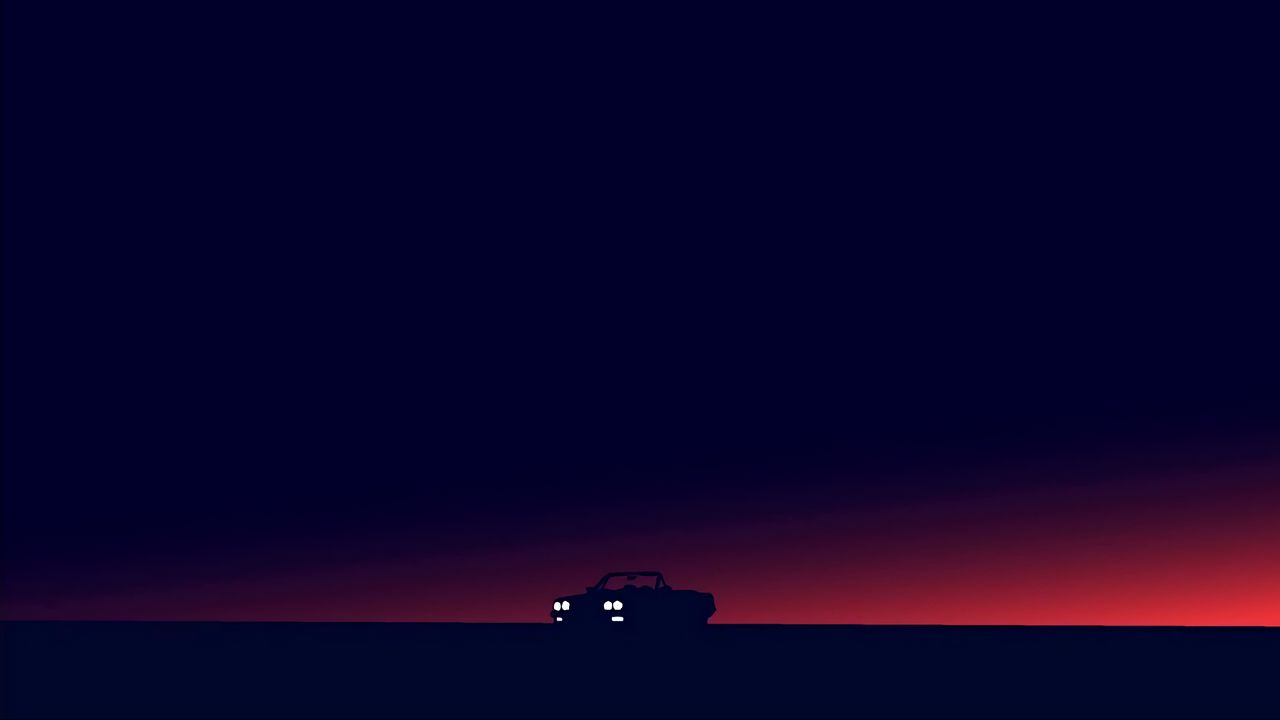 Wallpaper car, horizon, art, dark