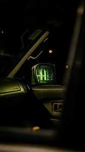 Preview wallpaper car, interior, mirror, glow