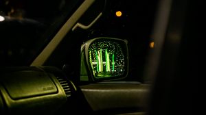 Preview wallpaper car, interior, mirror, glow