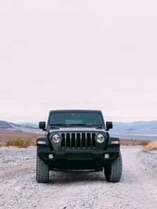 Preview wallpaper car, jeep, suv, front view, road
