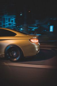 Preview wallpaper car, lantern, backlight, road, movement, speed