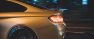 Preview wallpaper car, lantern, backlight, road, movement, speed