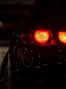 Preview wallpaper car, light, red, dark, backlight