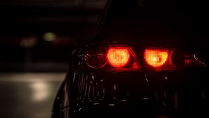 Preview wallpaper car, light, red, dark, backlight
