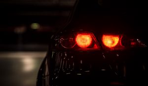 Preview wallpaper car, light, red, dark, backlight
