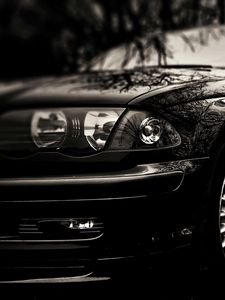 Preview wallpaper car, lights, bw