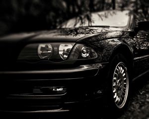 Preview wallpaper car, lights, bw