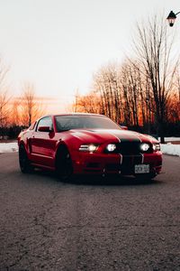 Preview wallpaper car, lights, glow, red