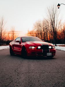 Preview wallpaper car, lights, glow, red