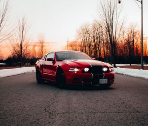 Preview wallpaper car, lights, glow, red