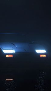 Preview wallpaper car, lights, night, dark, darkness