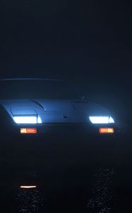 Preview wallpaper car, lights, night, dark, darkness