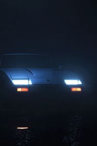 Preview wallpaper car, lights, night, dark, darkness