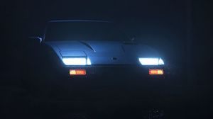 Preview wallpaper car, lights, night, dark, darkness