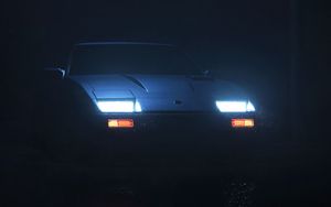 Preview wallpaper car, lights, night, dark, darkness
