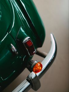 Preview wallpaper car, lights, retro, vintage, green
