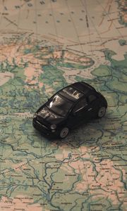 Preview wallpaper car, map, toy, travel, trip