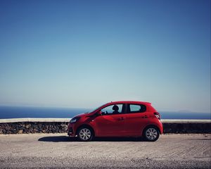 Preview wallpaper car, mini, red, side view