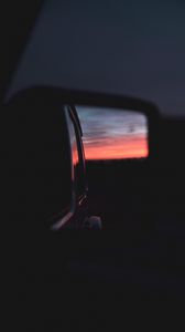 Preview wallpaper car, mirror, reflection, dark, twilight