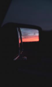 Preview wallpaper car, mirror, reflection, dark, twilight