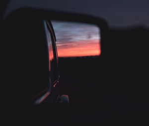 Preview wallpaper car, mirror, reflection, dark, twilight