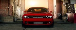 Preview wallpaper car, muscle car, red, front view